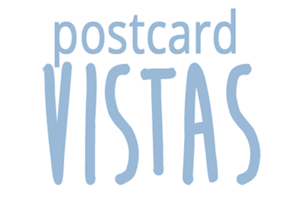 Postcard vistas text graphic