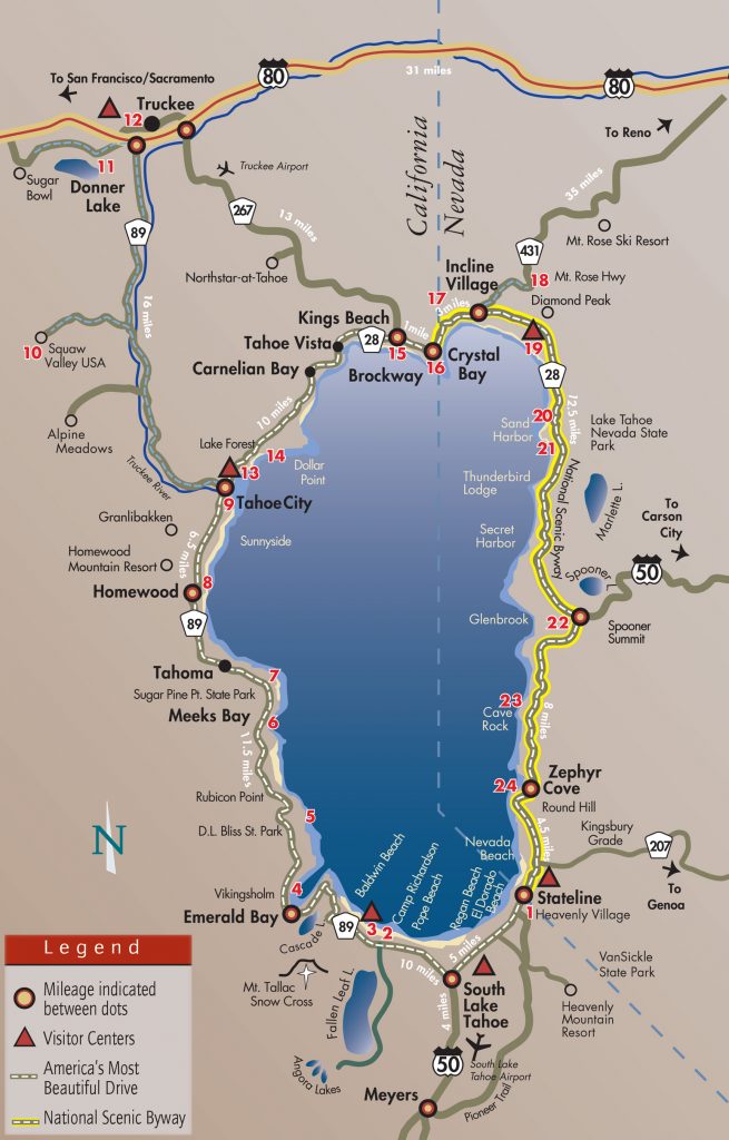 cycling around lake tahoe map